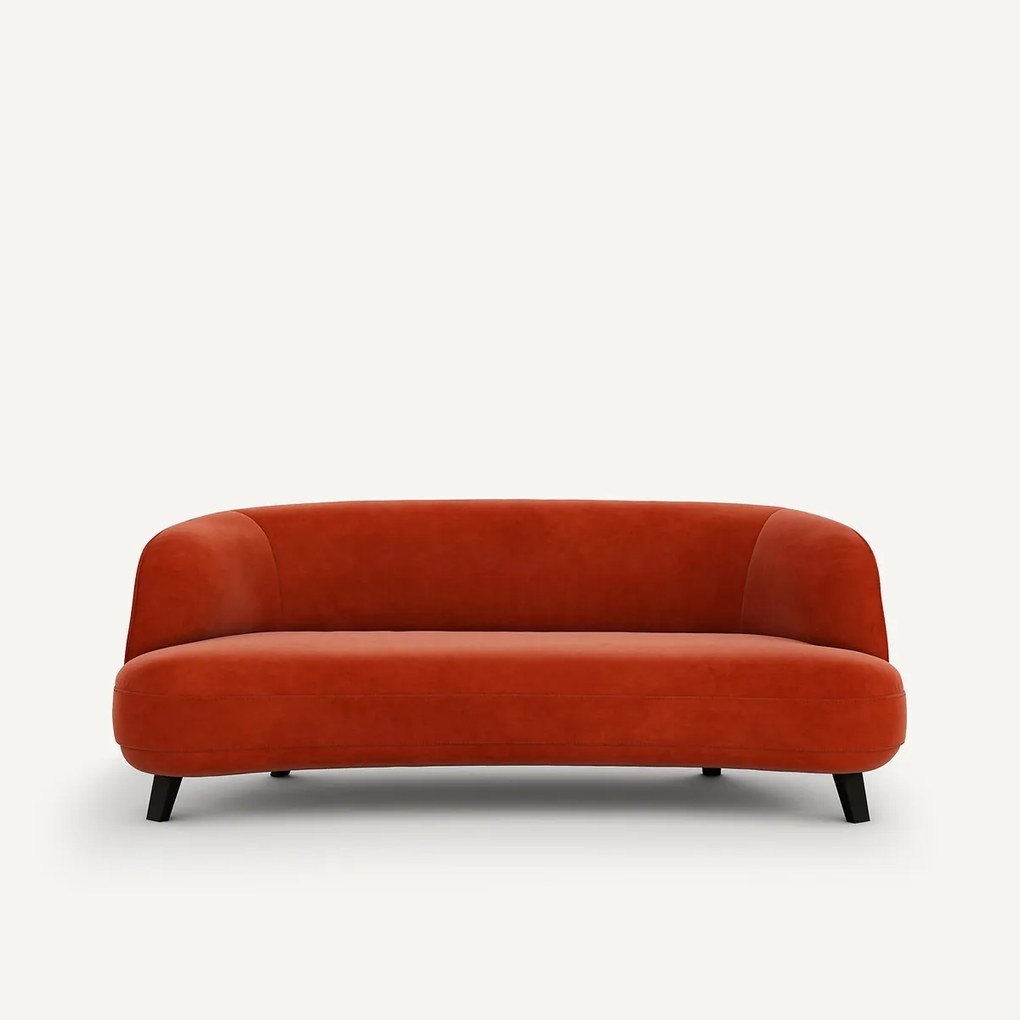 3-zits fluwelen bank, Rosebury, ontwerp Emmanuel Gallina