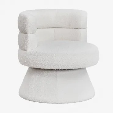Fauteuil In Bouclé Stof Protea Bouclé Wit - Sklum