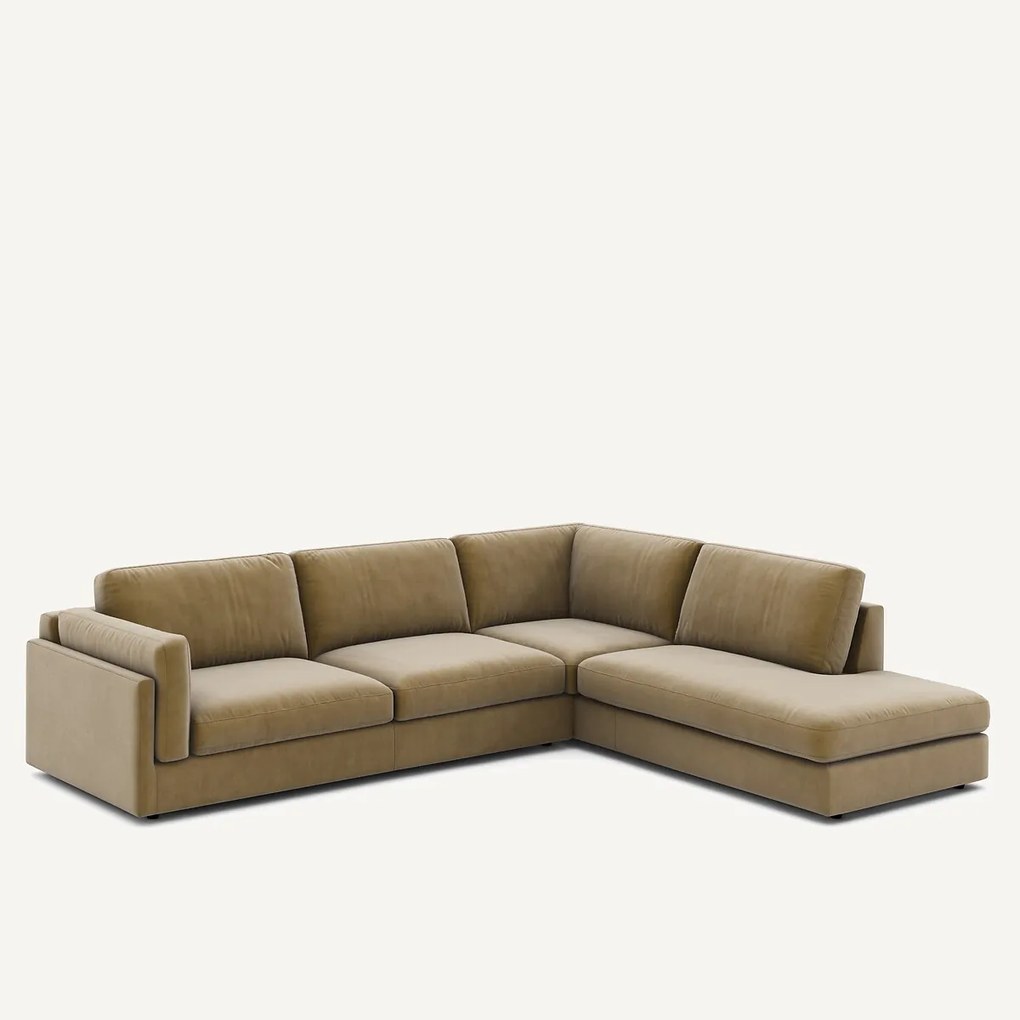 Hoekslaapbank met longchair van badstof, César