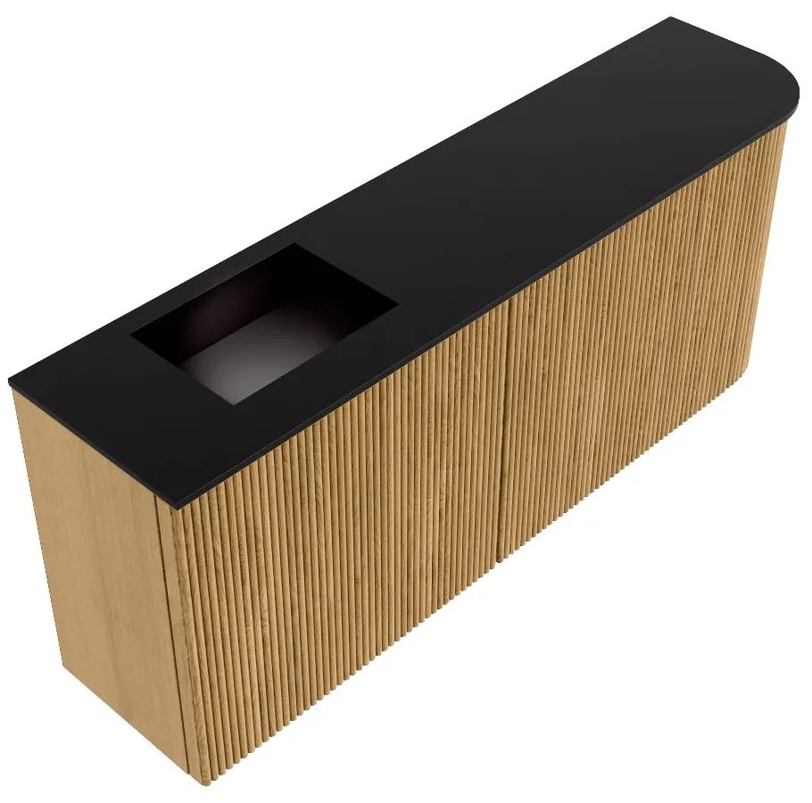 Mondiaz Joya 100cm toiletmeubel ronding rechts oak met wastafel faye links zonder kraangat urban