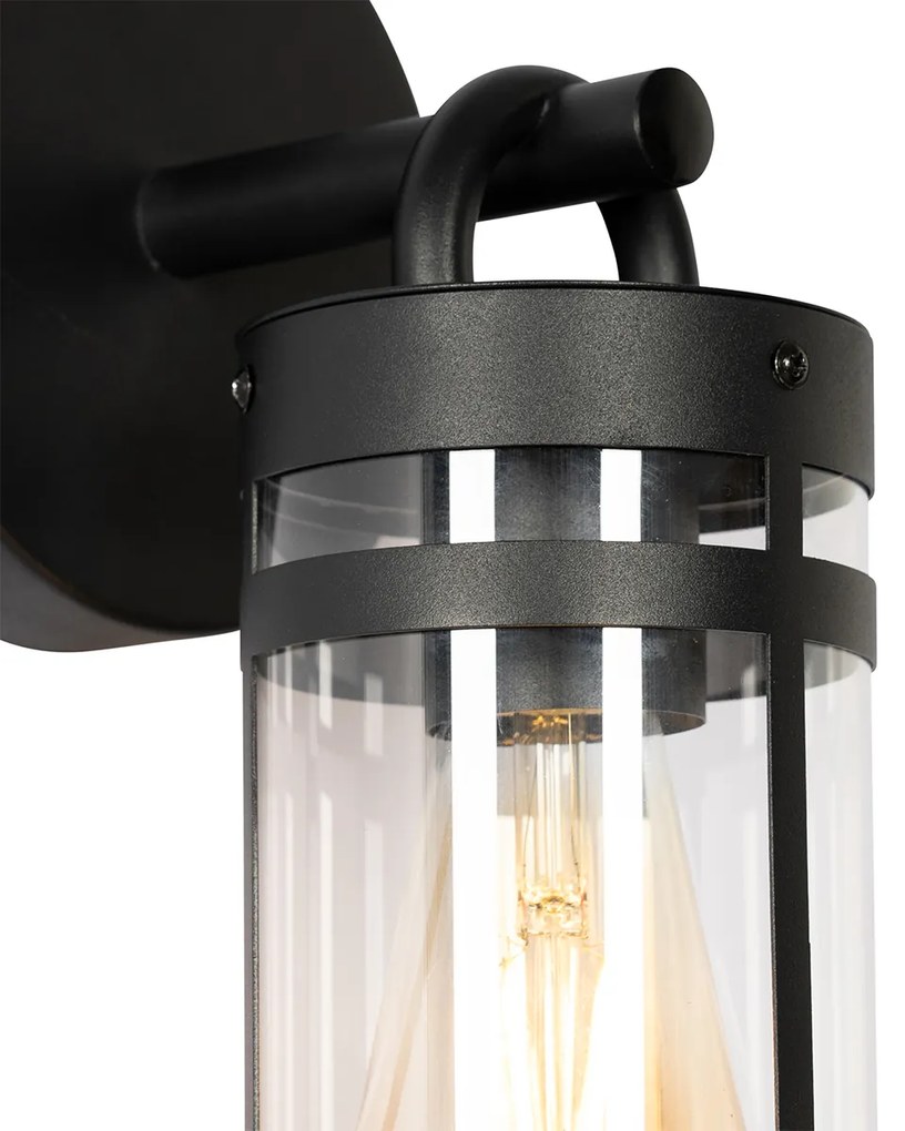 Buiten wandlamp zwart IP44 met schemersensor - Ruben