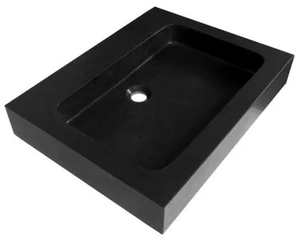 Saniclass Black Spirit meubelwastafel 60cm 1 wasbak 1 kraangat natuursteen zwart 2361