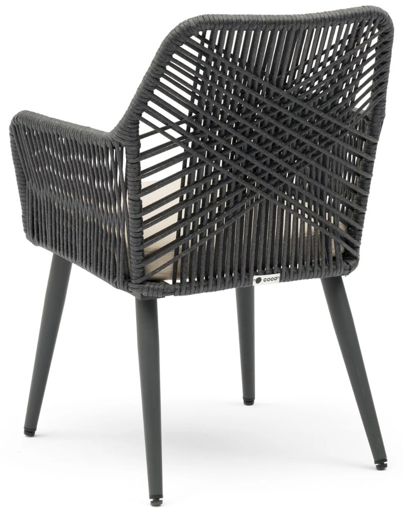 Tuinset 6 personen 240 cm Aluminium/rope Grijs Coco Vedra/Weave