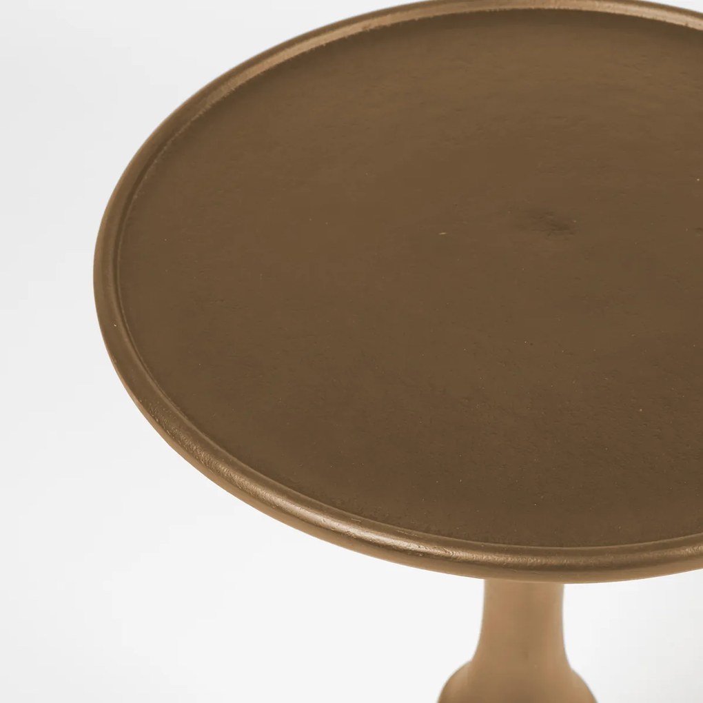 Lavis Noah Ronde Bijzettafel Aluminum Messing - 35 X 35cm.