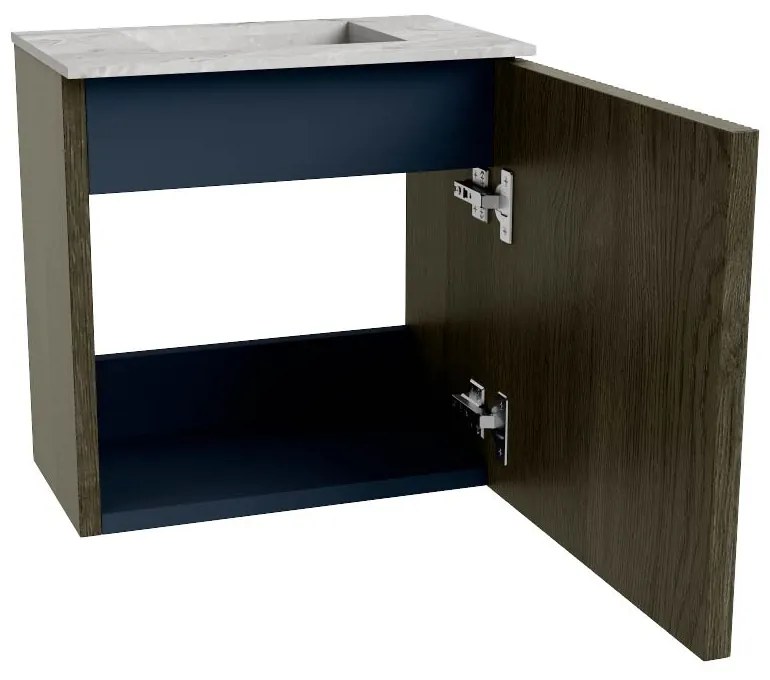 Mondiaz Joya DLux 40cm toiletmeubel shadow met wastafel faye midden zonder kraangat glace