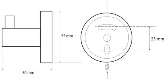 Sapho X-Round handdoekhaak mat zwart