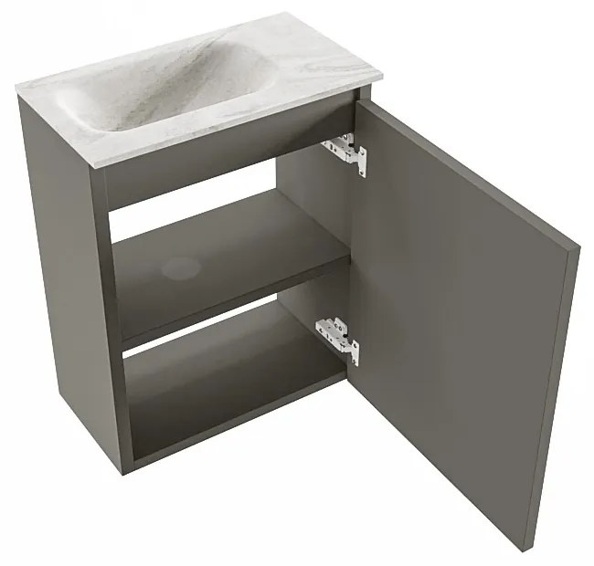 Mondiaz Ture DLux toiletmeubel 40cm smoke met wastafel ostra links met kraangat