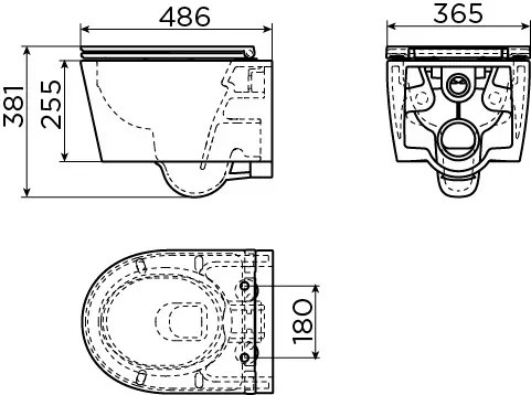 Clou InBe randloos toilet keramiek met softclose zitting wit glans