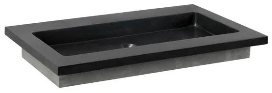 Forzalaqua Nova wastafel 60.5x51.5x9.5cm Rechthoek 0 kraangaten Natuursteen Graniet gezoet 8010358
