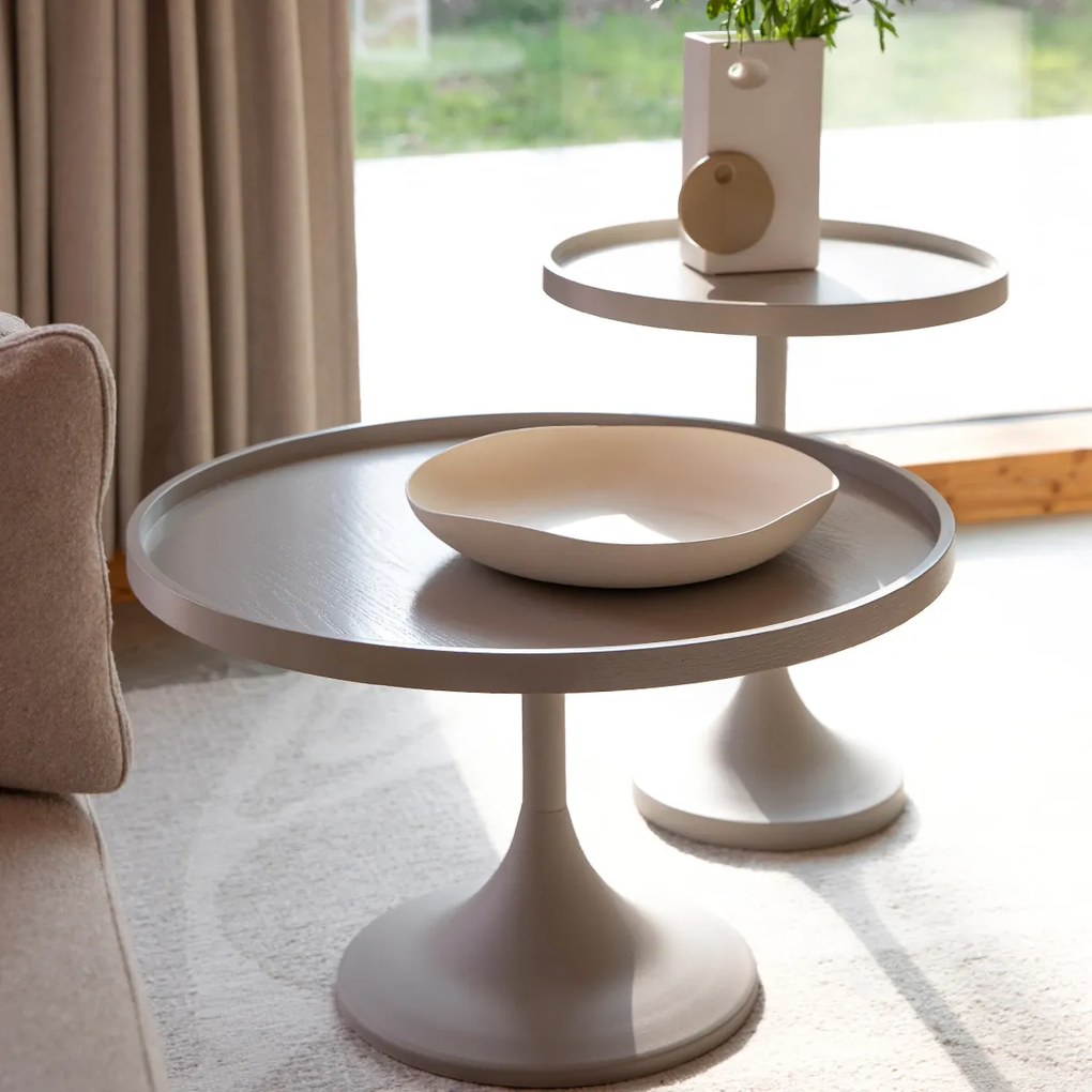 Zuiver Jason Design Salontafel Rond Beige - 69 X 69cm.