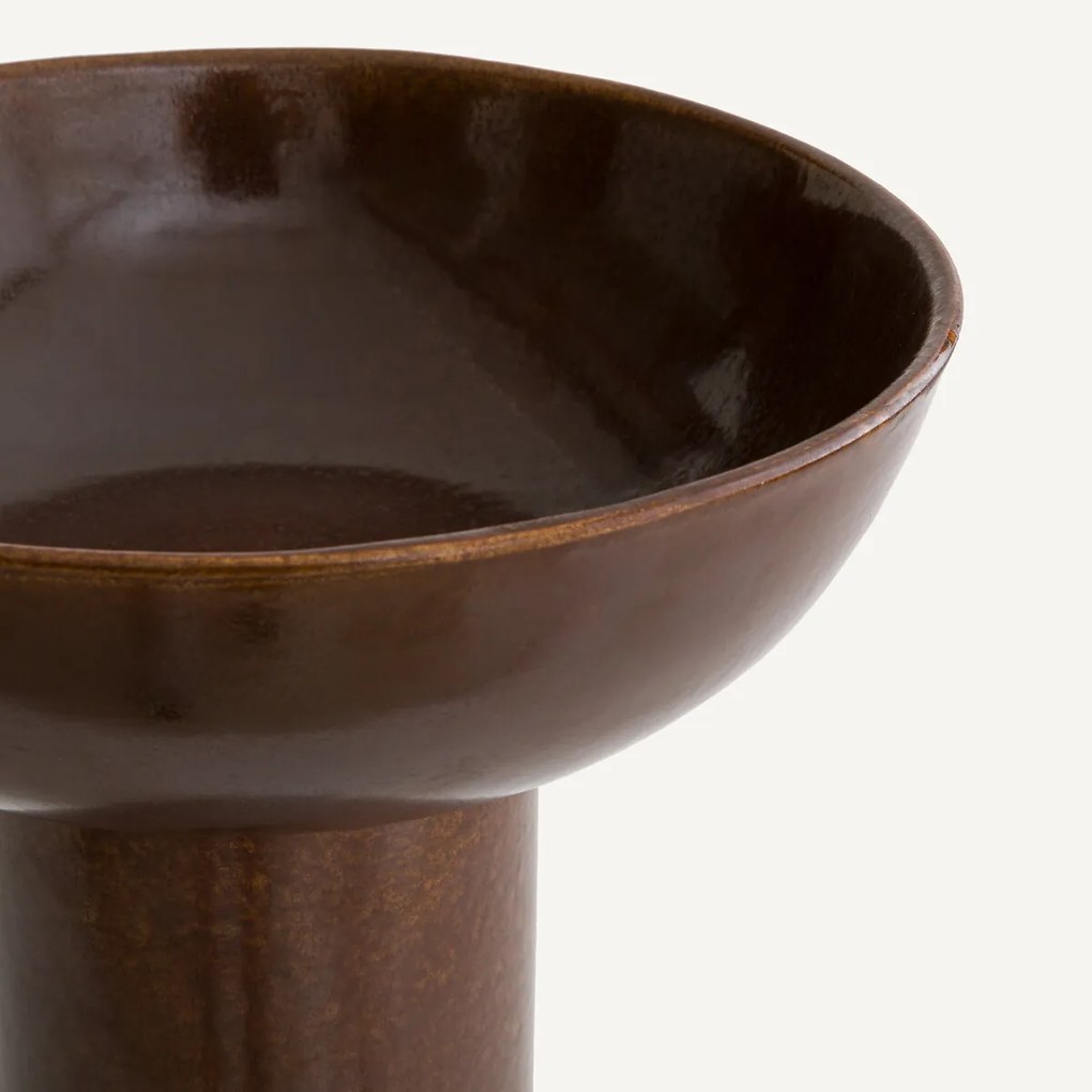 Geglazuurde keramische schaal op voet, SYENA