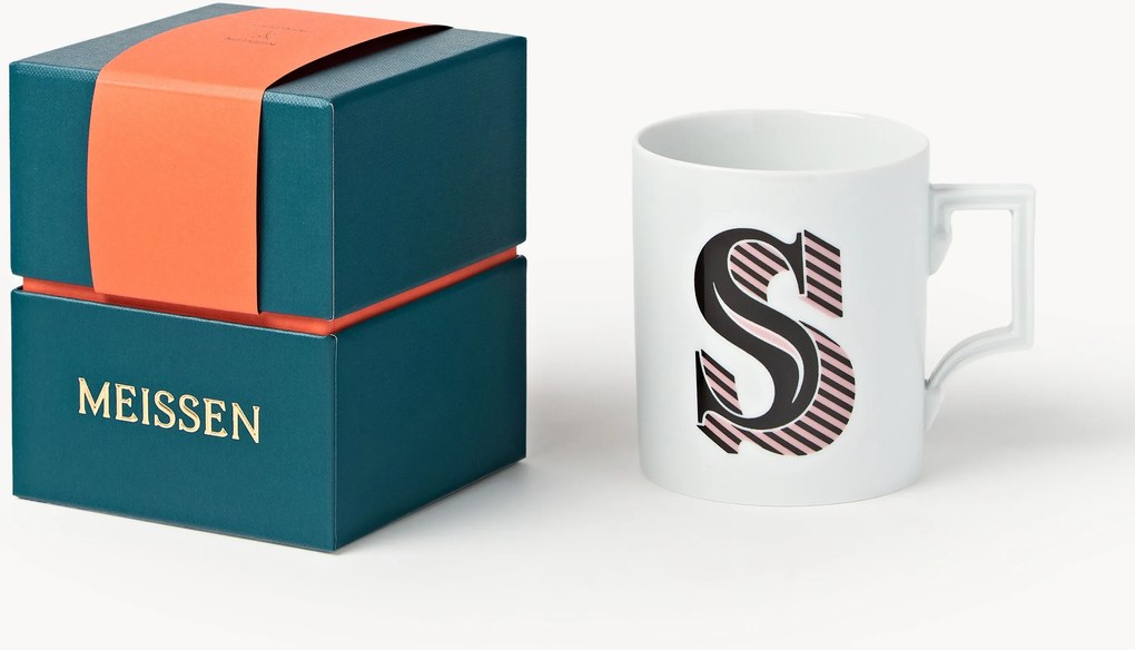 Handgemaakte beker Initials met decoratief motief