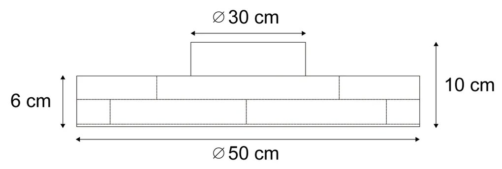 Scandinavische plafondlamp hout 50cm incl. LED dimbaar - PeckerScandinavisch Scandinavisch rond Binnenverlichting Lamp
