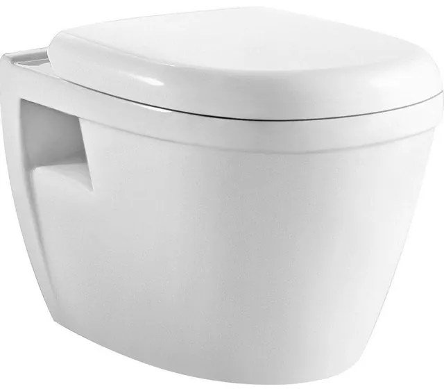 Go by Van Marcke Foglia PACK hangtoilet 52x36x34cm spoelrandloos porselein wit met dunne softclose en takeoff zitting YGZ-3101