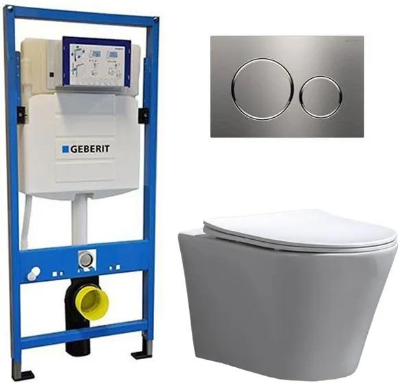 Geberit UP 320 Toiletset - Inbouw WC Hangtoilet Wandcloset - Saturna Flatline Sigma-20 RVS Geborsteld
