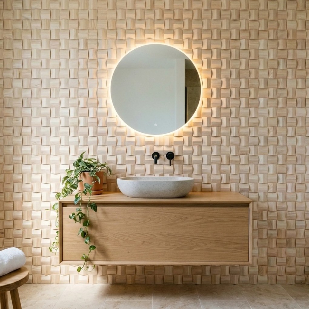 3D Houten Wandpaneel | Ash | 30×30 cm | Wanddecoratie