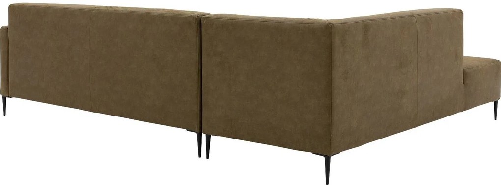 Goossens  Key West groen, micro leer, 3-zits, modern design met ligelement links