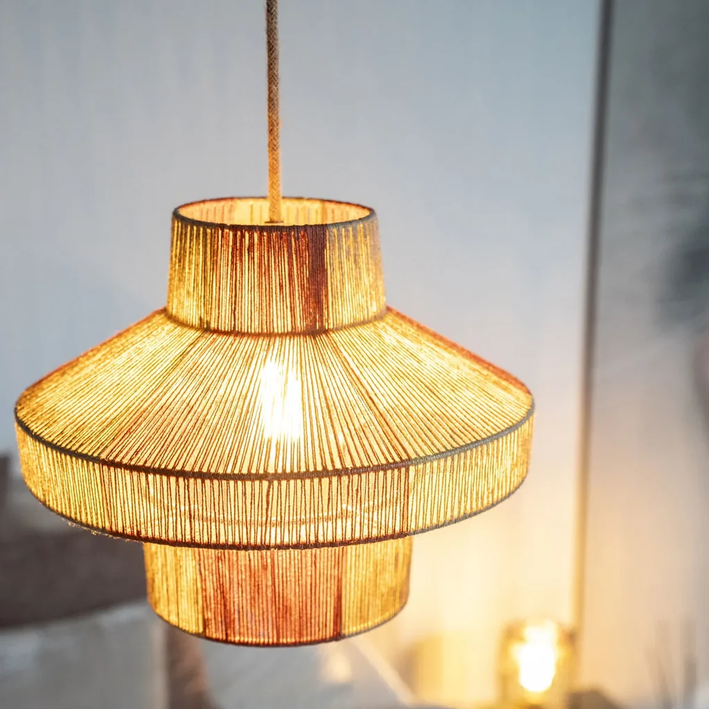 By-Boo Cirque 3 Jute Hanglamp Oranje-naturel
