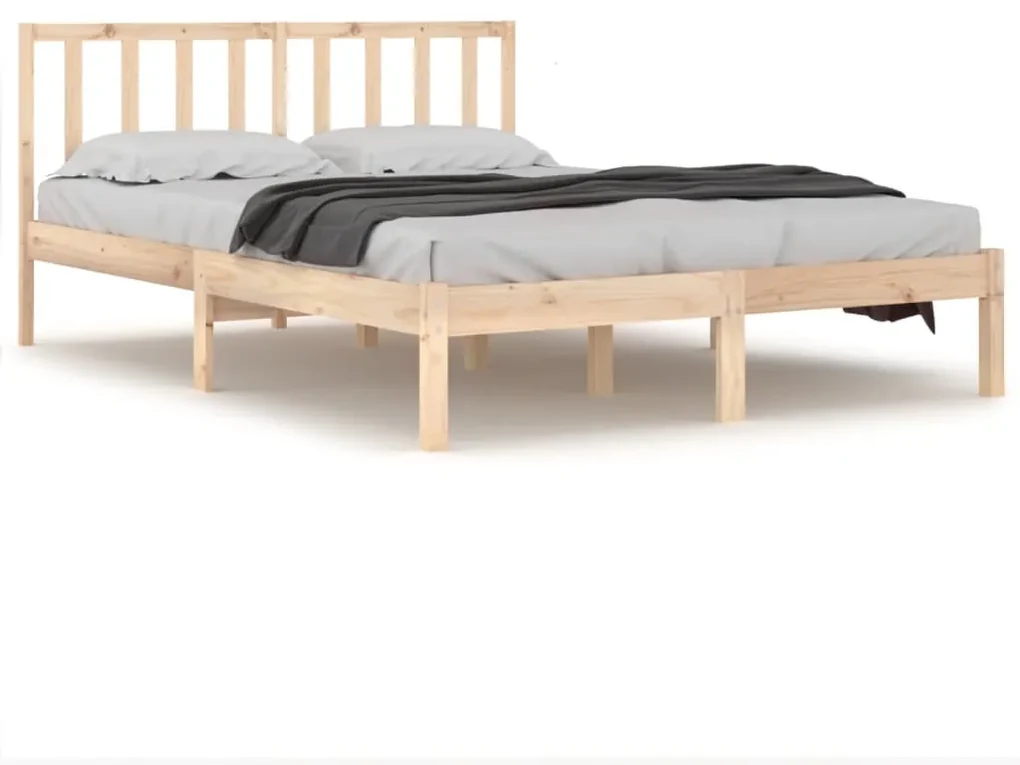 vidaXL Bedframe massief grenenhout 135x190 cm 4FT6 Double