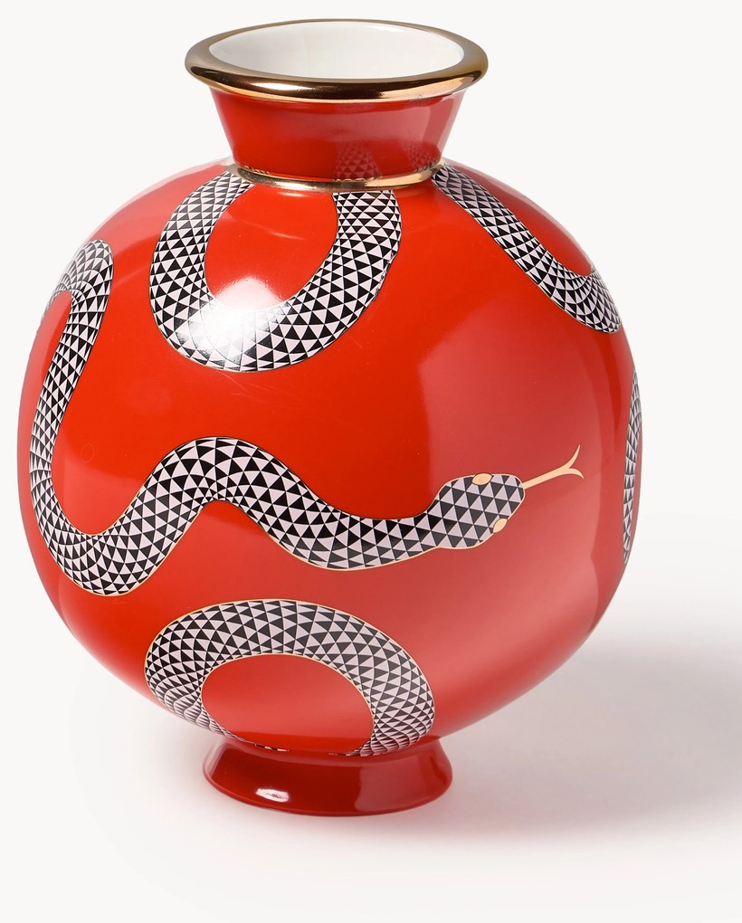 Porseleinen vaas Eden met gouden accenten