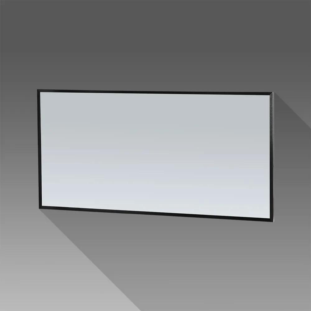 Silhouette spiegel met aluminium frame zwart 139x70 cm