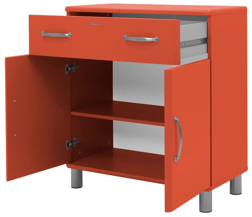 Tenzo Malibu Klein Retro Dressoir Rood - 86x41x92cm.