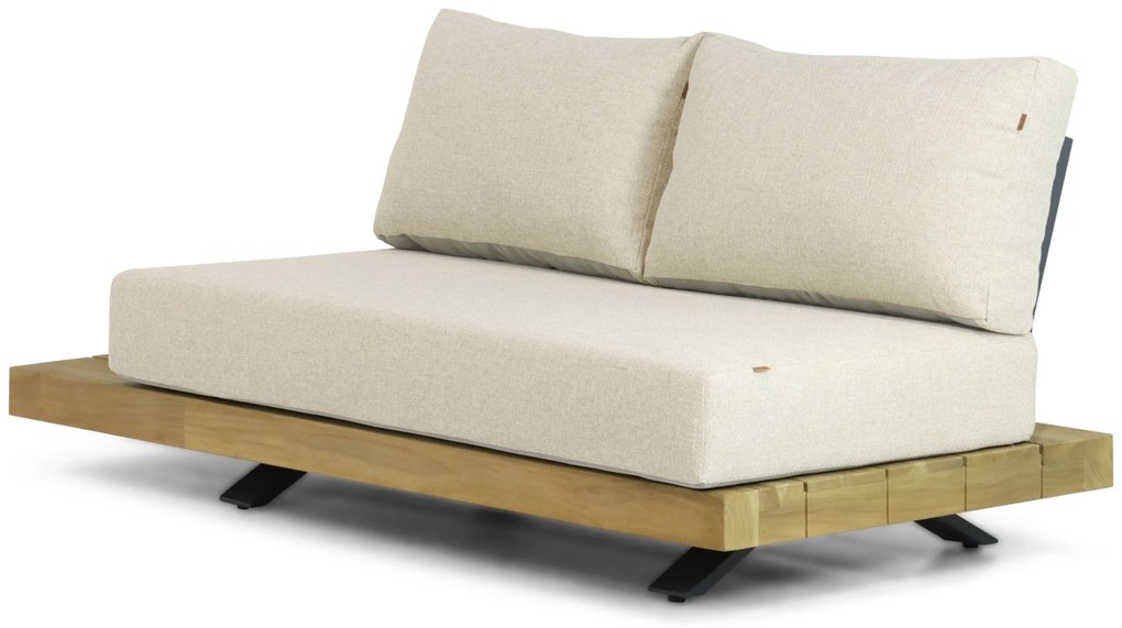 Hoek loungeset 6 personen Aluminium/Teak Old teak greywash  Santika Furniture Santika