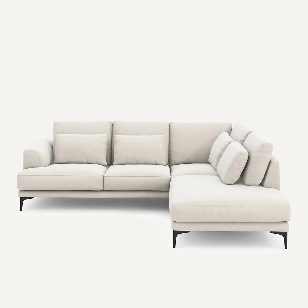 Hoekbank rechts in chenille fluweel, Marsile