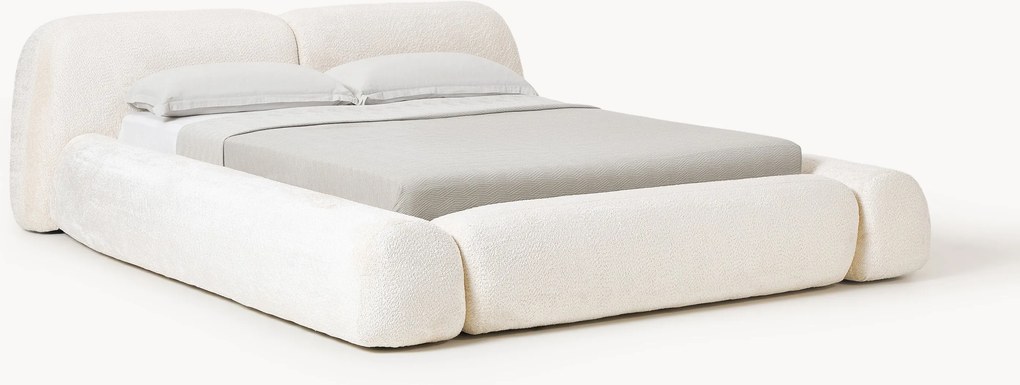 Gestoffeerd teddy bouclé bed Wolke