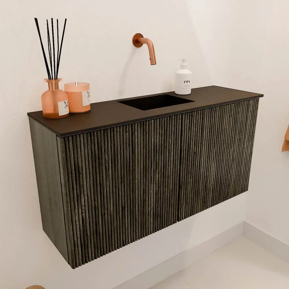 Mondiaz Joya 80cm toiletmeubel shadow met wastafel faye midden zonder kraangat urban