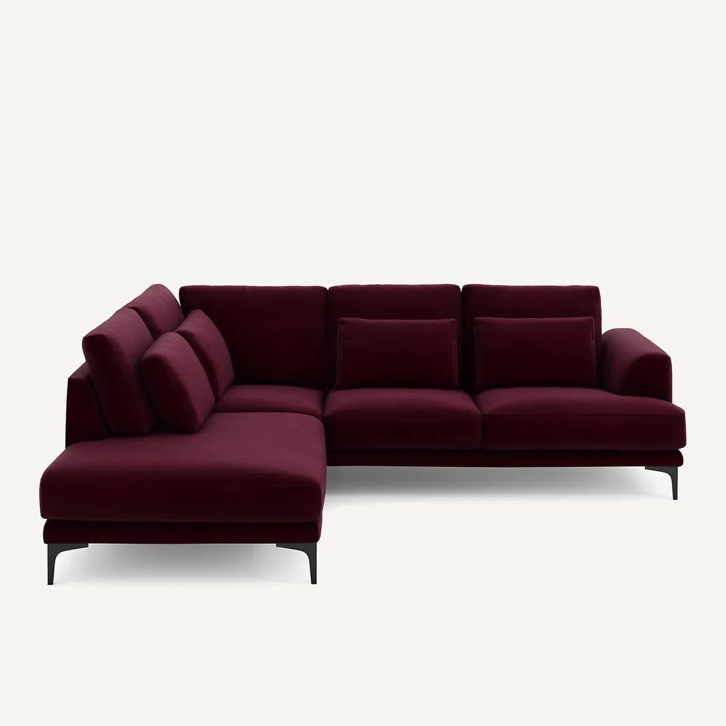 Rechtse hoekbank met leuning in fluweel, Marsile