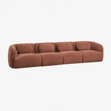 4-delige Modulaire Bank In Chenille Coquette Chenille Roestbruin - Sklum