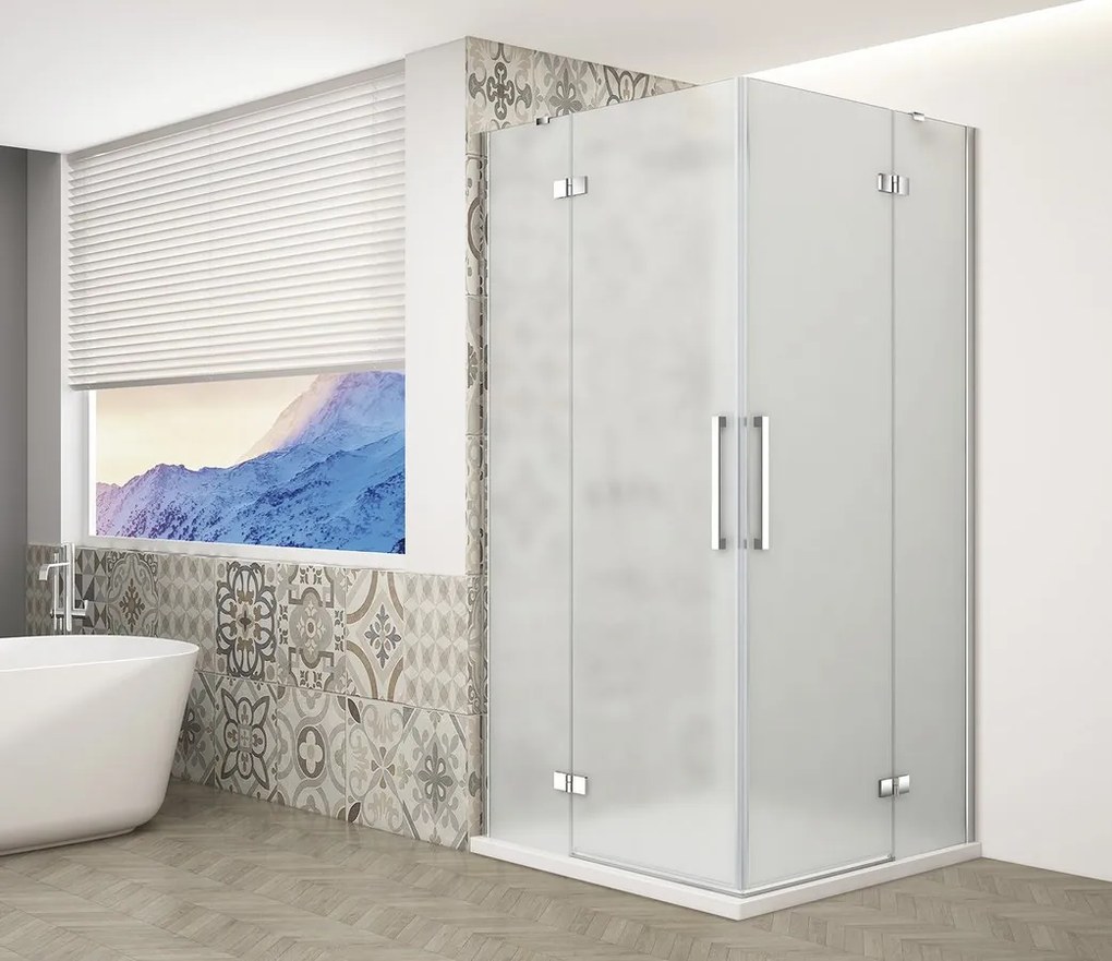Gelco Trinity douchecabine met hoekinstap 80x90cm mat glas chroom