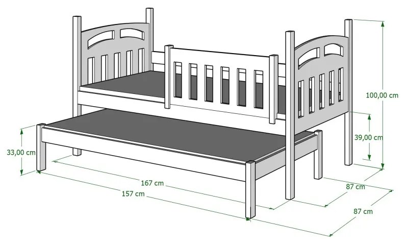 Peuter Wit grijs Eenpersoonsbed met onderschuifbed - Rex For Kids Peuter Junior 5059914060544 Children's Beds Home, 190x90, Grote enkele, Matras van s