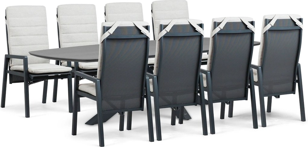 Tuinset 8 personen 300 cm Aluminium Grijs Lifestyle Garden Furniture Vivaro/Voyage