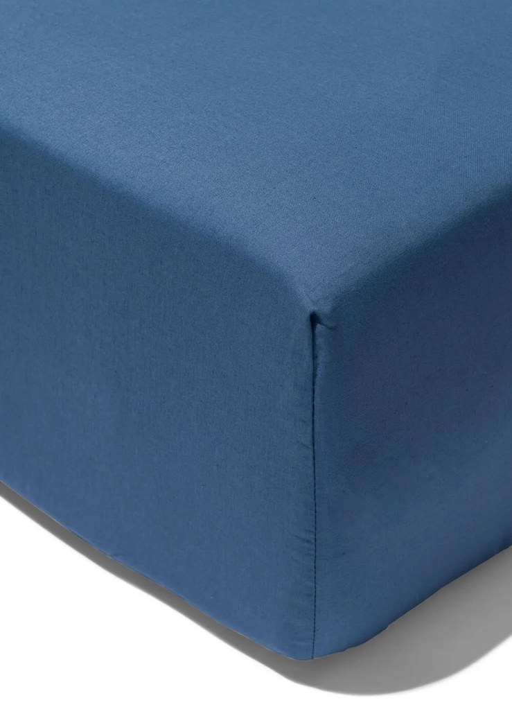 HEMA Hoeslaken Voor Boxspring 90x200 Zacht Katoen Blauw (blauw)