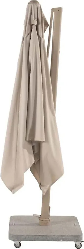 4 Seasons Outdoor Siesta PREMIUM 300 x 300 cm parasol - zand doek met latte frame Parasol   beige weerbestendig