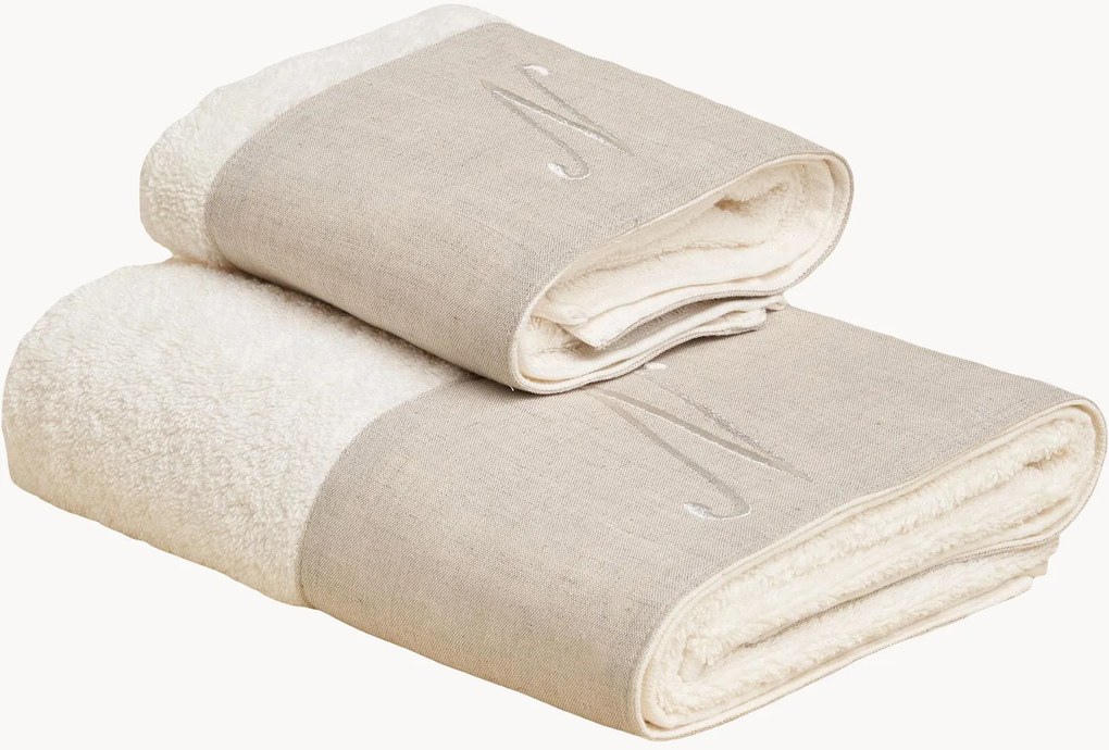 Katoenen handdoekenset Zahra, 2-delig, A-Z