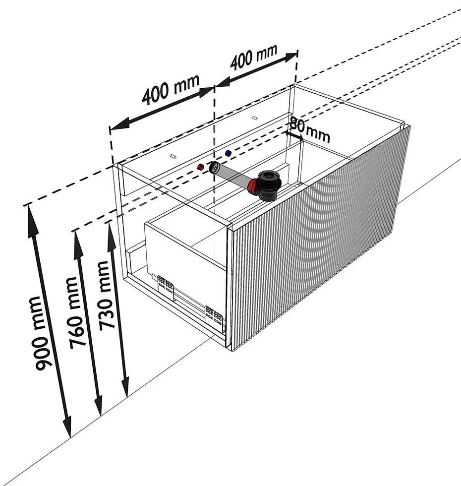 Mondiaz Kurve-dlux 80cm badmeubel dusk met 1 lade en wastafel big small midden 1 kraangat opalo