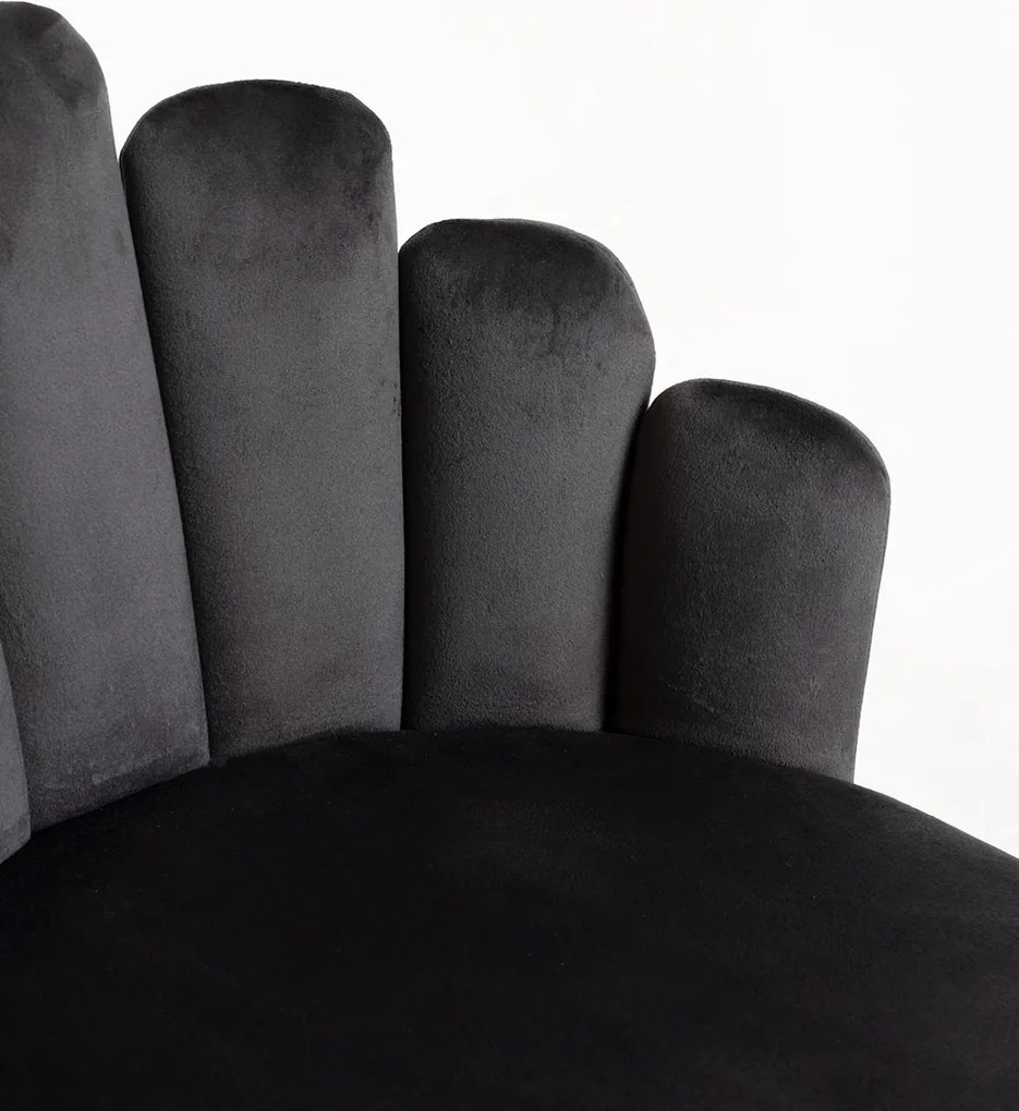 Set 4 Hand Fluwelen Stoelen Zwarte Poten