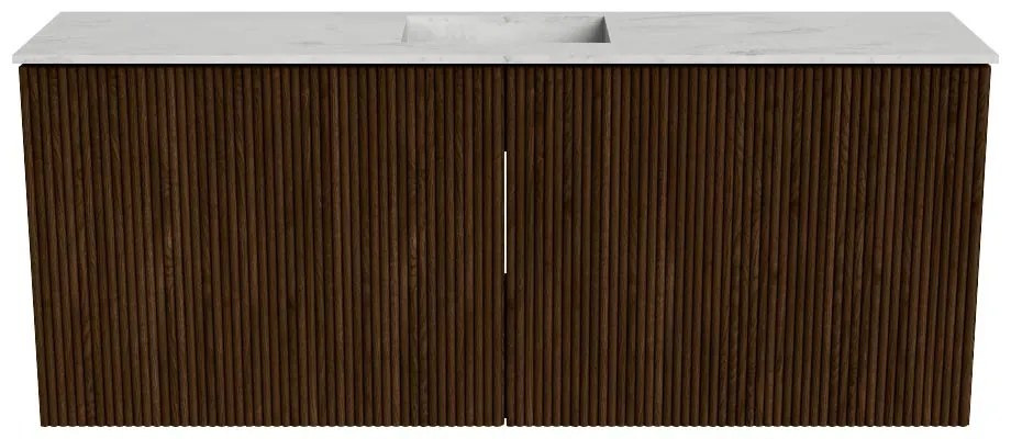 Mondiaz Joya DLux 100cm toiletmeubel walnut met wastafel faye midden 1 kraangat opalo