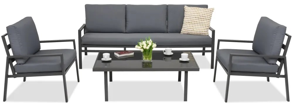 Moderne metalen tuinmeubelen Vigo Coffee 5 Garden Point antraciet