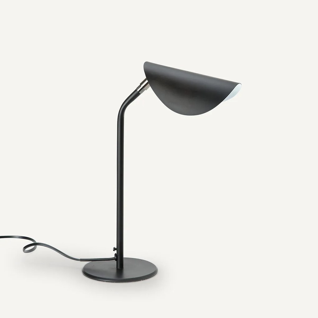Tafellamp in mat zwart metaal, richtbaar, Funambule