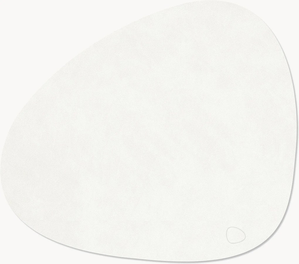 Handgemaakte asymmetrische leren placemats Curve, 4-delig
