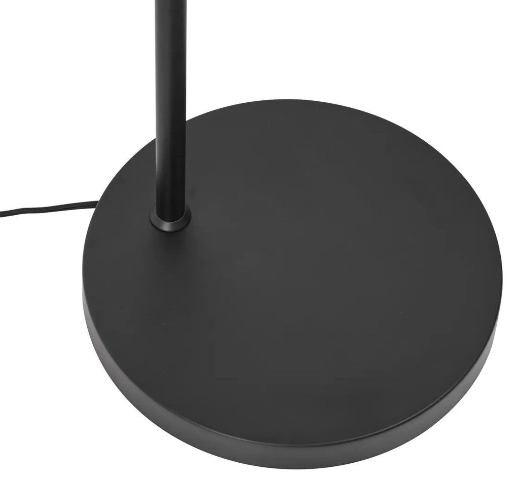 Retro vloerlamp zwart met oranje glas - Denise