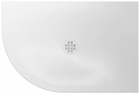 Crosswater Creo Offset Douchebak - 100x80x2.5cm - kwartrond - links - wit CRQ800X1000LHW