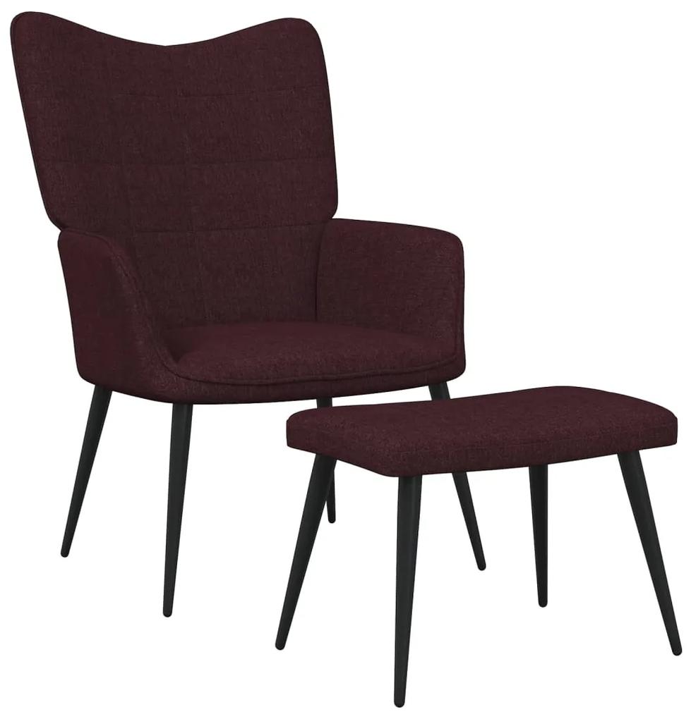 vidaXL Relaxstoel met voetenbank stof paars