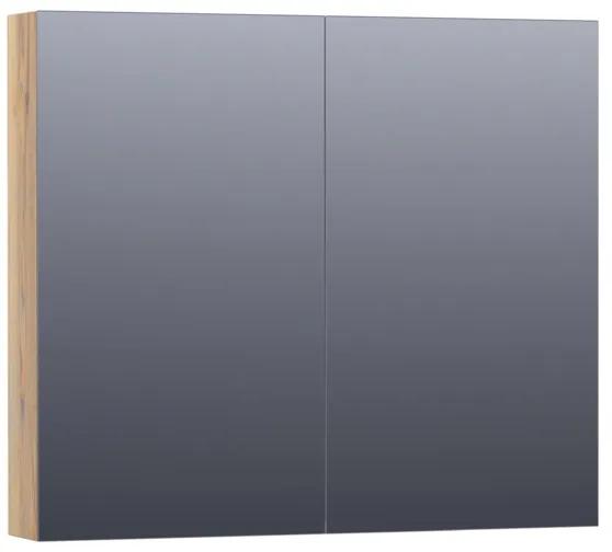 Saniclass Plain Spiegelkast 80x70x15cm Vintage Oak SK-PL80VO