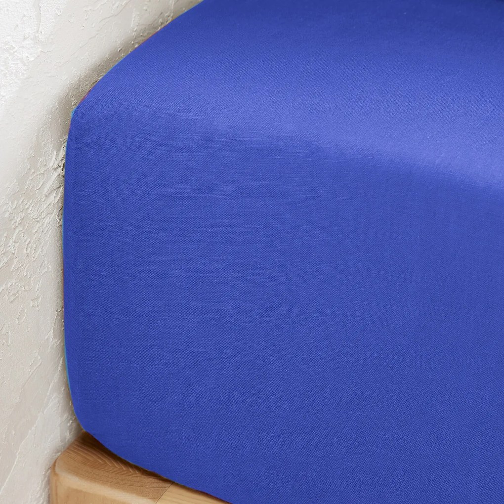 Hoeslaken in gewassen linnen, omslag 35 cm, Linot