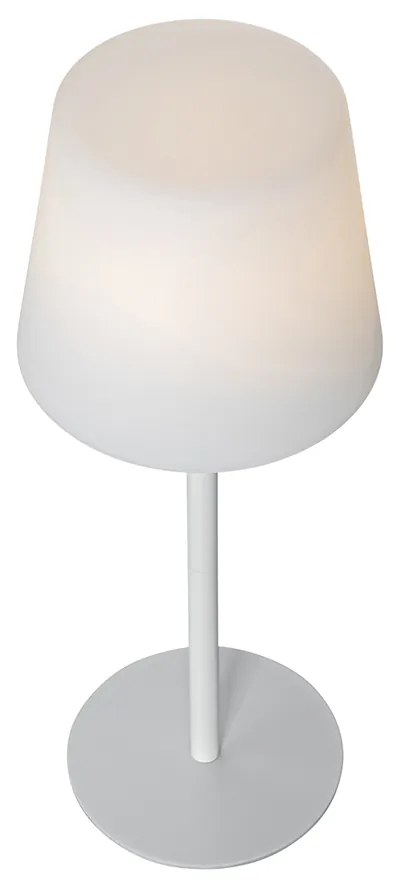 Tafellamp wit oplaadbaar incl. LED en dimmer IP54 - Jude